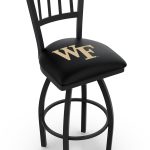 Wake Forest University 25-Inch Swivel Counter Stool w/ Black Wrinkle Finish, Jailhouse Back, 2.5-Inch Cushion Seat 4 Wake Forest University 25-Inch Swivel Counter Stool w/ Black Wrinkle Finish, Jailhouse Back, 2.5-Inch Cushion Seat