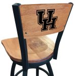 University of Houston 36-Inch Swivel Extra Tall Bar Stool w/ Black Wrinkle Finish, Solid Wood Back, Solid Maple Wood Seat 6 University of Houston 36-Inch Swivel Extra Tall Bar Stool w/ Black Wrinkle Finish, Solid Wood Back, Solid Maple Wood Seat