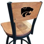 Kansas State University 36-Inch Swivel Extra Tall Bar Stool w/ Black Wrinkle Finish, Solid Wood Back, Solid Maple Wood Seat 6 Kansas State University 36-Inch Swivel Extra Tall Bar Stool w/ Black Wrinkle Finish, Solid Wood Back, Solid Maple Wood Seat