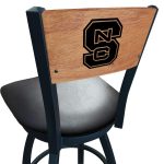 North Carolina State University 36-Inch Swivel Extra Tall Bar Stool w/ Black Wrinkle Finish, Solid Wood Back, 2.5-Inch Cushion Seat 6 North Carolina State University 36-Inch Swivel Extra Tall Bar Stool w/ Black Wrinkle Finish, Solid Wood Back, 2.5-Inch Cushion Seat