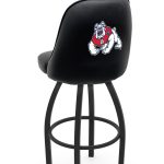 Fresno State University 36-Inch Swivel Extra Tall Bar Stool w/ Black Wrinkle Finish, Padded Back, 4-Inch Cushion Seat 5 Fresno State University 36-Inch Swivel Extra Tall Bar Stool w/ Black Wrinkle Finish, Padded Back, 4-Inch Cushion Seat
