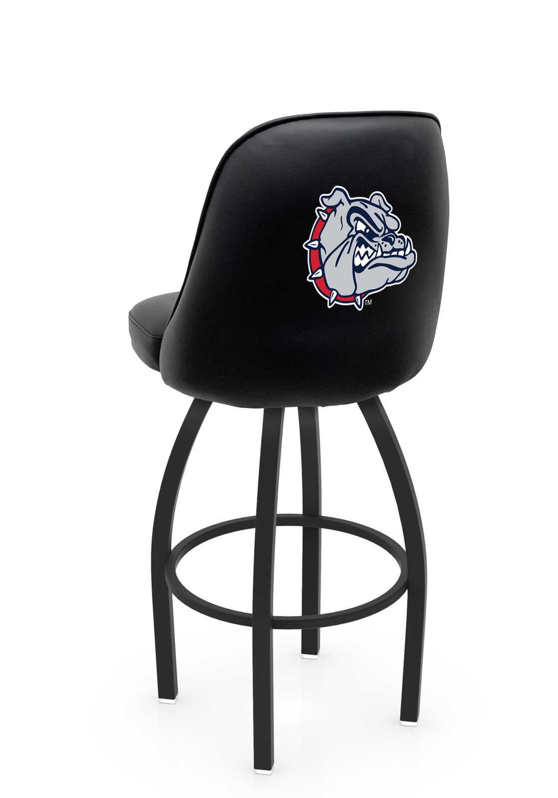 Gonzaga University 36-Inch Swivel Extra Tall Bar Stool w/ Black Wrinkle Finish, Padded Back, 4-Inch Cushion Seat 1 Gonzaga University 36-Inch Swivel Extra Tall Bar Stool w/ Black Wrinkle Finish, Padded Back, 4-Inch Cushion Seat