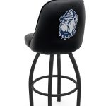 Georgetown University 30-Inch Swivel Bar Stool w/ Black Wrinkle Finish, Padded Back, 4-Inch Cushion Seat