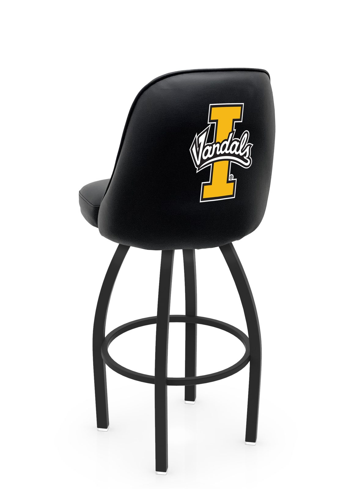 University of Idaho 36-Inch Swivel Extra Tall Bar Stool w/ Black Wrinkle Finish, Padded Back, 4-Inch Cushion Seat 1 University of Idaho 36-Inch Swivel Extra Tall Bar Stool w/ Black Wrinkle Finish, Padded Back, 4-Inch Cushion Seat