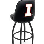 University of Illinois 36-Inch Swivel Extra Tall Bar Stool w/ Black Wrinkle Finish, Padded Back, 4-Inch Cushion Seat 5 University of Illinois 36-Inch Swivel Extra Tall Bar Stool w/ Black Wrinkle Finish, Padded Back, 4-Inch Cushion Seat