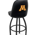 University of Minnesota 36-Inch Swivel Extra Tall Bar Stool w/ Black Wrinkle Finish, Padded Back, 4-Inch Cushion Seat 5 University of Minnesota 36-Inch Swivel Extra Tall Bar Stool w/ Black Wrinkle Finish, Padded Back, 4-Inch Cushion Seat