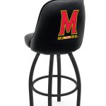 University of Maryland 36-Inch Swivel Extra Tall Bar Stool w/ Black Wrinkle Finish, Padded Back, 4-Inch Cushion Seat 5 University of Maryland 36-Inch Swivel Extra Tall Bar Stool w/ Black Wrinkle Finish, Padded Back, 4-Inch Cushion Seat