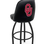 Oklahoma University 36-Inch Swivel Extra Tall Bar Stool w/ Black Wrinkle Finish, Padded Back, 4-Inch Cushion Seat 5 Oklahoma University 36-Inch Swivel Extra Tall Bar Stool w/ Black Wrinkle Finish, Padded Back, 4-Inch Cushion Seat
