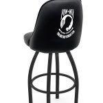 POW/MIA 36-Inch Swivel Extra Tall Bar Stool w/ Black Wrinkle Finish, Padded Back, 4-Inch Cushion Seat 5 POW/MIA 36-Inch Swivel Extra Tall Bar Stool w/ Black Wrinkle Finish, Padded Back, 4-Inch Cushion Seat