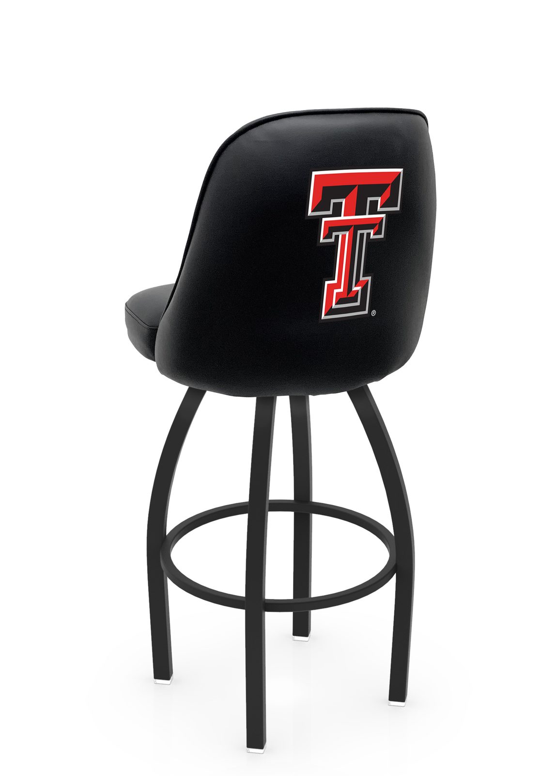 Texas Tech University 36-Inch Swivel Extra Tall Bar Stool w/ Black Wrinkle Finish, Padded Back, 4-Inch Cushion Seat 1 Texas Tech University 36-Inch Swivel Extra Tall Bar Stool w/ Black Wrinkle Finish, Padded Back, 4-Inch Cushion Seat