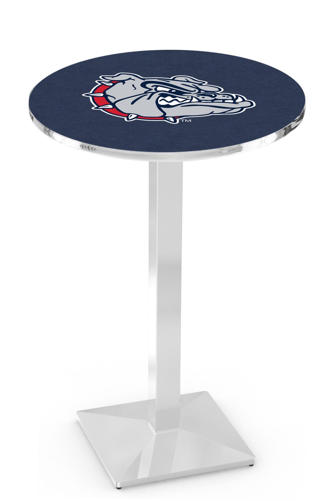 Gonzaga 42-Inch Pub Table with 36-Inch Top, Square Base Base, and Chrome Finish 1 Gonzaga 42-Inch Pub Table with 36-Inch Top, Square Base Base, and Chrome Finish