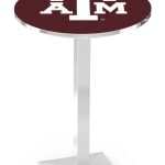 Texas A&M 42-Inch Pub Table with 36-Inch Top, Square Base Base, and Chrome Finish 4 Texas A&M 42-Inch Pub Table with 36-Inch Top, Square Base Base, and Chrome Finish
