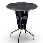 TCU 42-Inch Tall Outdoor Lighted Pub Table w/ 36-Inch Top