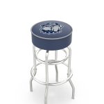 Georgetown University 25-Inch Swivel Backless Counter Stool w/ Chrome Finish, Double-Ring Base, Cushion Seat