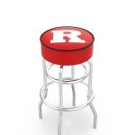 Rutgers University 25-Inch Swivel Backless Counter Stool w/ Chrome Finish, Double-Ring Base, Cushion Seat 4 Rutgers University 25-Inch Swivel Backless Counter Stool w/ Chrome Finish, Double-Ring Base, Cushion Seat