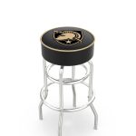 US Military Academy 25-Inch Swivel Backless Counter Stool w/ Chrome Finish, Double-Ring Base, Cushion Seat 4 US Military Academy 25-Inch Swivel Backless Counter Stool w/ Chrome Finish, Double-Ring Base, Cushion Seat