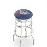 Gonzaga University 25-Inch Swivel Backless Counter Stool w/ Chrome Finish, Double-Ring Base, 2.75-Inch Chrome Ribbed Ring, 2.5-Inch Cushion Seat 4 Gonzaga University 25-Inch Swivel Backless Counter Stool w/ Chrome Finish, Double-Ring Base, 2.75-Inch Chrome Ribbed Ring, 2.5-Inch Cushion Seat