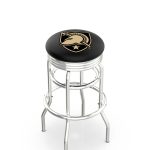 US Military Academy 25-Inch Swivel Backless Counter Stool w/ Chrome Finish, Double-Ring Base, 2.75-Inch Chrome Ribbed Ring, 2.5-Inch Cushion Seat 4 US Military Academy 25-Inch Swivel Backless Counter Stool w/ Chrome Finish, Double-Ring Base, 2.75-Inch Chrome Ribbed Ring, 2.5-Inch Cushion Seat