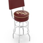 Florida State University 25-Inch Swivel Counter Stool w/ Chrome Finish, Double-Ring Base, Cushioned Back, 5-Inch Cushion Seat (Script Logo) 4 Florida State University 25-Inch Swivel Counter Stool w/ Chrome Finish, Double-Ring Base, Cushioned Back, 5-Inch Cushion Seat (Script Logo)