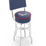 Gonzaga University 25-Inch Swivel Counter Stool w/ Chrome Finish, Double-Ring Base, Cushioned Back, 5-Inch Cushion Seat