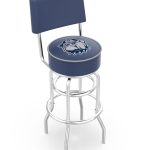 Georgetown University 30-Inch Swivel Bar Stool w/ Chrome Finish, Double-Ring Base, Cushioned Back, 5-Inch Cushion Seat