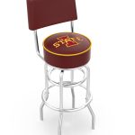 Iowa State University 25-Inch Swivel Counter Stool w/ Chrome Finish, Double-Ring Base, Cushioned Back, 5-Inch Cushion Seat 4 Iowa State University 25-Inch Swivel Counter Stool w/ Chrome Finish, Double-Ring Base, Cushioned Back, 5-Inch Cushion Seat