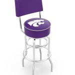 Kansas State University 25-Inch Swivel Counter Stool w/ Chrome Finish, Double-Ring Base, Cushioned Back, 5-Inch Cushion Seat 4 Kansas State University 25-Inch Swivel Counter Stool w/ Chrome Finish, Double-Ring Base, Cushioned Back, 5-Inch Cushion Seat