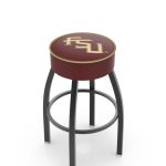 Florida State University 25-Inch Swivel Backless Counter Stool w/ Black Wrinkle Finish, Single-Ring Base, 5-Inch Scooped Cushion Seat (Script Logo) 3 Florida State University 25-Inch Swivel Backless Counter Stool w/ Black Wrinkle Finish, Single-Ring Base, 5-Inch Scooped Cushion Seat (Script Logo)