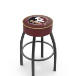 Florida State University 25-Inch Swivel Backless Counter Stool w/ Black Wrinkle Finish, Single-Ring Base, 5-Inch Scooped Cushion Seat (Head Logo) 3 Florida State University 25-Inch Swivel Backless Counter Stool w/ Black Wrinkle Finish, Single-Ring Base, 5-Inch Scooped Cushion Seat (Head Logo)