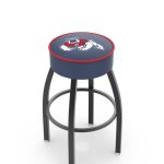 Fresno State University 25-Inch Swivel Backless Counter Stool w/ Black Wrinkle Finish, Single-Ring Base, 5-Inch Scooped Cushion Seat