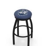 Georgetown University 30-Inch Swivel Backless Bar Stool w/ Black Wrinkle Finish, Single-Ring Base, 2-Inch Black Wrinkle Ring, 2.5-Inch Cushion Seat
