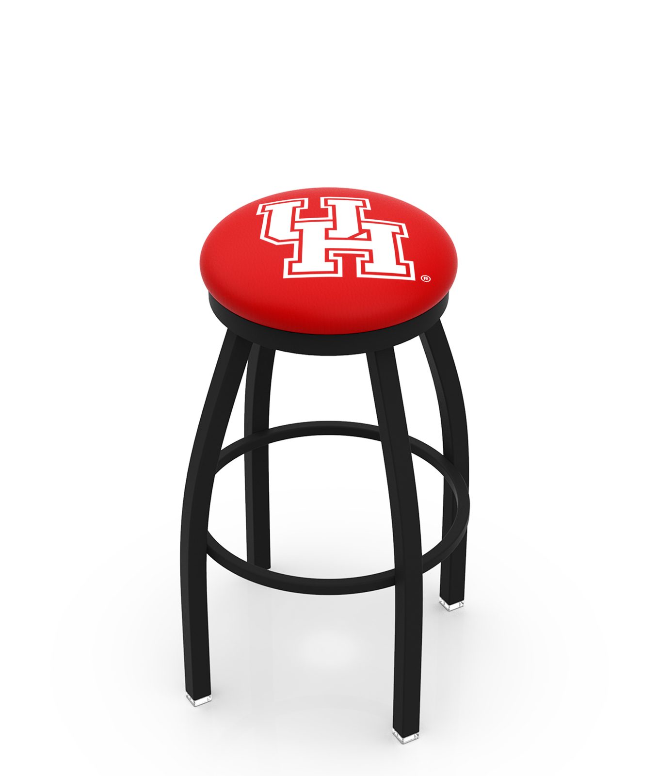 University of Houston 36-Inch Swivel Backless Extra Tall Bar Stool w/ Black Wrinkle Finish, Single-Ring Base, 2-Inch Black Wrinkle Ring, 2.5-Inch Cushion Seat 1 University of Houston 36-Inch Swivel Backless Extra Tall Bar Stool w/ Black Wrinkle Finish, Single-Ring Base, 2-Inch Black Wrinkle Ring, 2.5-Inch Cushion Seat