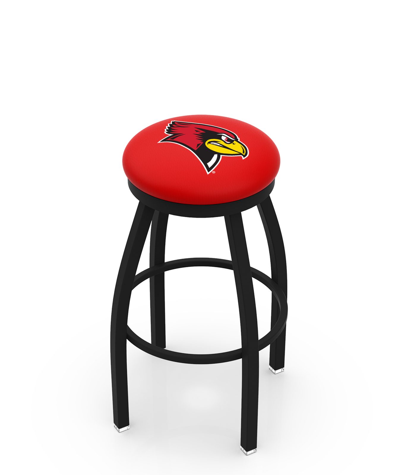 Illinois State University 36-Inch Swivel Backless Extra Tall Bar Stool w/ Black Wrinkle Finish, Single-Ring Base, 2-Inch Black Wrinkle Ring, 2.5-Inch Cushion Seat 1 Illinois State University 36-Inch Swivel Backless Extra Tall Bar Stool w/ Black Wrinkle Finish, Single-Ring Base, 2-Inch Black Wrinkle Ring, 2.5-Inch Cushion Seat