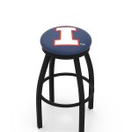 University of Illinois 36-Inch Swivel Backless Extra Tall Bar Stool w/ Black Wrinkle Finish, Single-Ring Base, 2-Inch Black Wrinkle Ring, 2.5-Inch Cushion Seat 3 University of Illinois 36-Inch Swivel Backless Extra Tall Bar Stool w/ Black Wrinkle Finish, Single-Ring Base, 2-Inch Black Wrinkle Ring, 2.5-Inch Cushion Seat