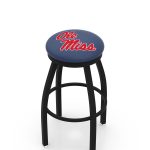 University of Mississippi 36-Inch Swivel Backless Extra Tall Bar Stool w/ Black Wrinkle Finish, Single-Ring Base, 2-Inch Black Wrinkle Ring, 2.5-Inch Cushion Seat 3 University of Mississippi 36-Inch Swivel Backless Extra Tall Bar Stool w/ Black Wrinkle Finish, Single-Ring Base, 2-Inch Black Wrinkle Ring, 2.5-Inch Cushion Seat