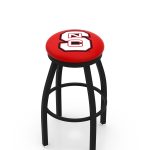 North Carolina State University 36-Inch Swivel Backless Extra Tall Bar Stool w/ Black Wrinkle Finish, Single-Ring Base, 2-Inch Black Wrinkle Ring, 2.5-Inch Cushion Seat 3 North Carolina State University 36-Inch Swivel Backless Extra Tall Bar Stool w/ Black Wrinkle Finish, Single-Ring Base, 2-Inch Black Wrinkle Ring, 2.5-Inch Cushion Seat