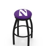 Northwestern University 36-Inch Swivel Backless Extra Tall Bar Stool w/ Black Wrinkle Finish, Single-Ring Base, 2-Inch Black Wrinkle Ring, 2.5-Inch Cushion Seat 3 Northwestern University 36-Inch Swivel Backless Extra Tall Bar Stool w/ Black Wrinkle Finish, Single-Ring Base, 2-Inch Black Wrinkle Ring, 2.5-Inch Cushion Seat