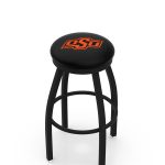 Oklahoma State University 36-Inch Swivel Backless Extra Tall Bar Stool w/ Black Wrinkle Finish, Single-Ring Base, 2-Inch Black Wrinkle Ring, 2.5-Inch Cushion Seat 3 Oklahoma State University 36-Inch Swivel Backless Extra Tall Bar Stool w/ Black Wrinkle Finish, Single-Ring Base, 2-Inch Black Wrinkle Ring, 2.5-Inch Cushion Seat