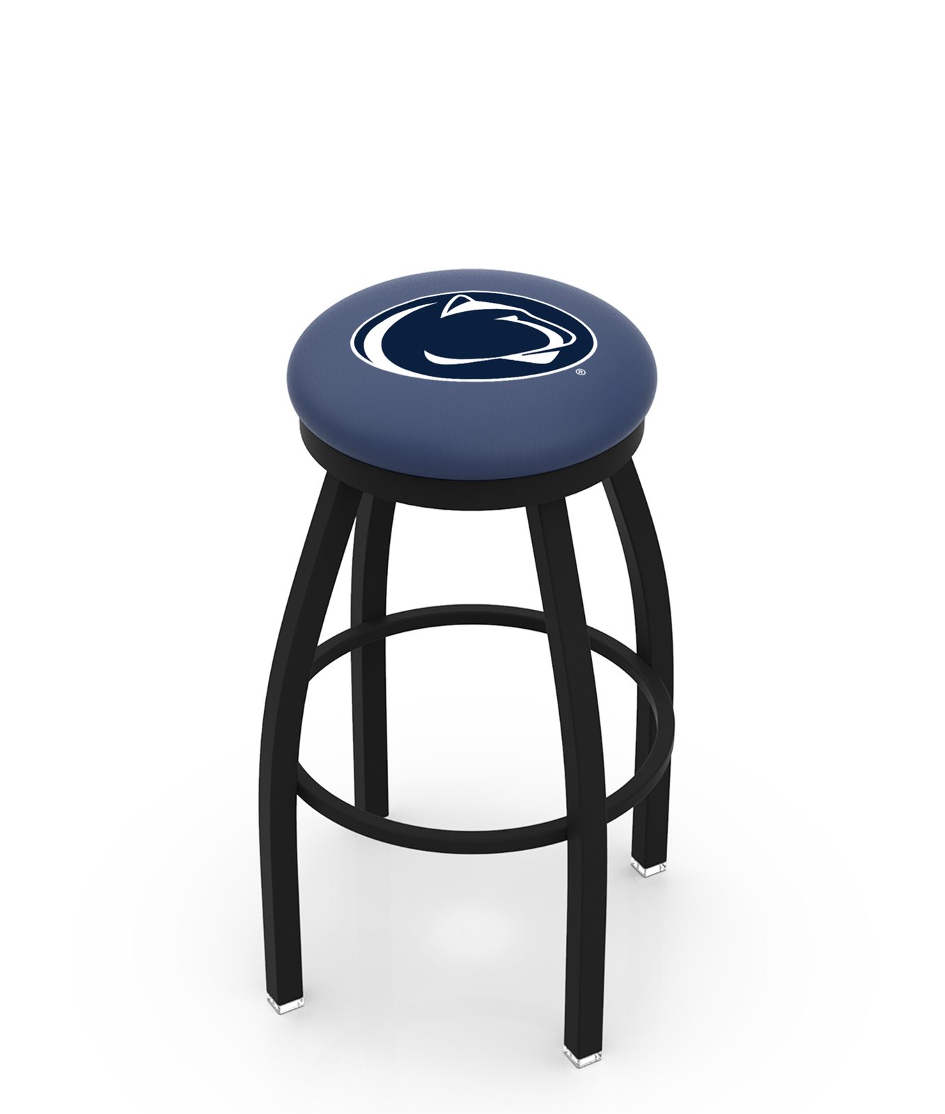 Pennsylvania State University 36-Inch Swivel Backless Extra Tall Bar Stool w/ Black Wrinkle Finish, Single-Ring Base, 2-Inch Black Wrinkle Ring, 2.5-Inch Cushion Seat 1 Pennsylvania State University 36-Inch Swivel Backless Extra Tall Bar Stool w/ Black Wrinkle Finish, Single-Ring Base, 2-Inch Black Wrinkle Ring, 2.5-Inch Cushion Seat