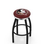 Florida State University 36-Inch Swivel Backless Extra Tall Bar Stool w/ Black Wrinkle Finish, Single-Ring Base, 2-Inch Chrome Ring, 2.5-Inch Cushion Seat (Head Logo) 3 Florida State University 36-Inch Swivel Backless Extra Tall Bar Stool w/ Black Wrinkle Finish, Single-Ring Base, 2-Inch Chrome Ring, 2.5-Inch Cushion Seat (Head Logo)