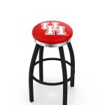 University of Houston 36-Inch Swivel Backless Extra Tall Bar Stool w/ Black Wrinkle Finish, Single-Ring Base, 2-Inch Chrome Ring, 2.5-Inch Cushion Seat 3 University of Houston 36-Inch Swivel Backless Extra Tall Bar Stool w/ Black Wrinkle Finish, Single-Ring Base, 2-Inch Chrome Ring, 2.5-Inch Cushion Seat