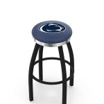 Pennsylvania State University 36-Inch Swivel Backless Extra Tall Bar Stool w/ Black Wrinkle Finish, Single-Ring Base, 2-Inch Chrome Ring, 2.5-Inch Cushion Seat 3 Pennsylvania State University 36-Inch Swivel Backless Extra Tall Bar Stool w/ Black Wrinkle Finish, Single-Ring Base, 2-Inch Chrome Ring, 2.5-Inch Cushion Seat
