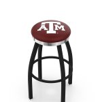 Texas A&M 36-Inch Swivel Backless Extra Tall Bar Stool w/ Black Wrinkle Finish, Single-Ring Base, 2-Inch Chrome Ring, 2.5-Inch Cushion Seat 3 Texas A&M 36-Inch Swivel Backless Extra Tall Bar Stool w/ Black Wrinkle Finish, Single-Ring Base, 2-Inch Chrome Ring, 2.5-Inch Cushion Seat