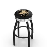 US Military Academy 25-Inch Swivel Backless Counter Stool w/ Black Wrinkle Finish, Single-Ring Base, 2.75-Inch Chrome Ribbed Ring, 2.5-Inch Cushion Seat 3 US Military Academy 25-Inch Swivel Backless Counter Stool w/ Black Wrinkle Finish, Single-Ring Base, 2.75-Inch Chrome Ribbed Ring, 2.5-Inch Cushion Seat