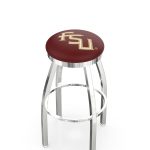 Florida State University 36-Inch Swivel Backless Extra Tall Bar Stool w/ Chrome Finish, Single-Ring Base, 2-Inch Chrome Ring, 2.5-Inch Cushion Seat (Script Logo) 3 Florida State University 36-Inch Swivel Backless Extra Tall Bar Stool w/ Chrome Finish, Single-Ring Base, 2-Inch Chrome Ring, 2.5-Inch Cushion Seat (Script Logo)