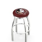 Florida State University 36-Inch Swivel Backless Extra Tall Bar Stool w/ Chrome Finish, Single-Ring Base, 2-Inch Chrome Ring, 2.5-Inch Cushion Seat (Head Logo) 3 Florida State University 36-Inch Swivel Backless Extra Tall Bar Stool w/ Chrome Finish, Single-Ring Base, 2-Inch Chrome Ring, 2.5-Inch Cushion Seat (Head Logo)
