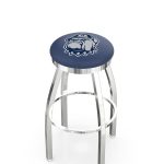 Georgetown University 36-Inch Swivel Backless Extra Tall Bar Stool w/ Chrome Finish, Single-Ring Base, 2-Inch Chrome Ring, 2.5-Inch Cushion Seat