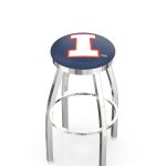 University of Illinois 36-Inch Swivel Backless Extra Tall Bar Stool w/ Chrome Finish, Single-Ring Base, 2-Inch Chrome Ring, 2.5-Inch Cushion Seat 3 University of Illinois 36-Inch Swivel Backless Extra Tall Bar Stool w/ Chrome Finish, Single-Ring Base, 2-Inch Chrome Ring, 2.5-Inch Cushion Seat