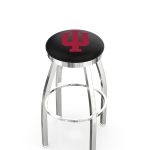 Indiana University 36-Inch Swivel Backless Extra Tall Bar Stool w/ Chrome Finish, Single-Ring Base, 2-Inch Chrome Ring, 2.5-Inch Cushion Seat 3 Indiana University 36-Inch Swivel Backless Extra Tall Bar Stool w/ Chrome Finish, Single-Ring Base, 2-Inch Chrome Ring, 2.5-Inch Cushion Seat