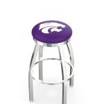 Kansas State University 36-Inch Swivel Backless Extra Tall Bar Stool w/ Chrome Finish, Single-Ring Base, 2-Inch Chrome Ring, 2.5-Inch Cushion Seat 3 Kansas State University 36-Inch Swivel Backless Extra Tall Bar Stool w/ Chrome Finish, Single-Ring Base, 2-Inch Chrome Ring, 2.5-Inch Cushion Seat